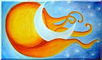 The sun and the moon hug