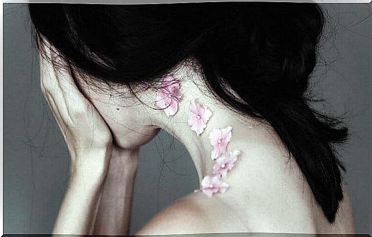 Flowers on the neck