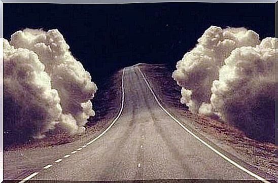 clouds protruding into the road prevent it from growing