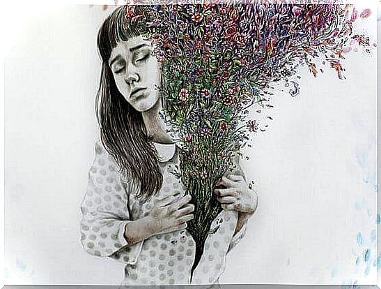 Girl and flowers