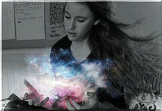 Girl and space dust