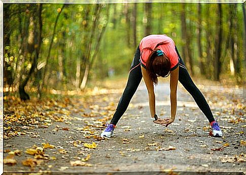 woman stretching