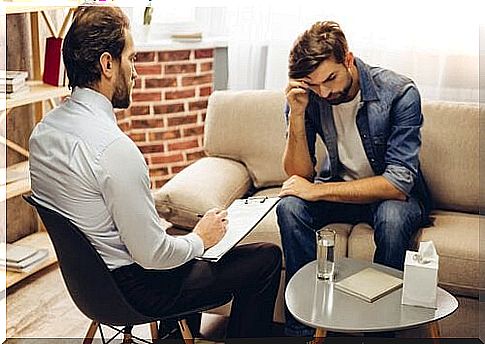 a man talking to a psychologist