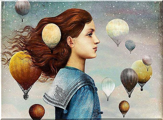 Girl and Hot Air Balloons