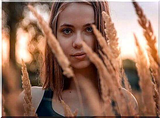 girl in a grain field