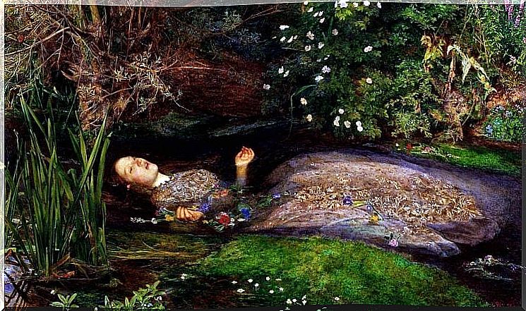 dead woman lying in water