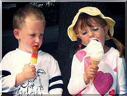 the boy envies the girl for ice cream